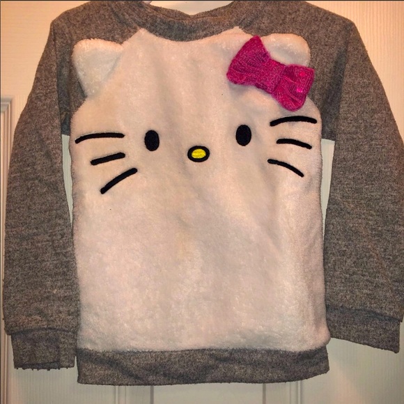 Toddlers plush hello kitty pullover sweater